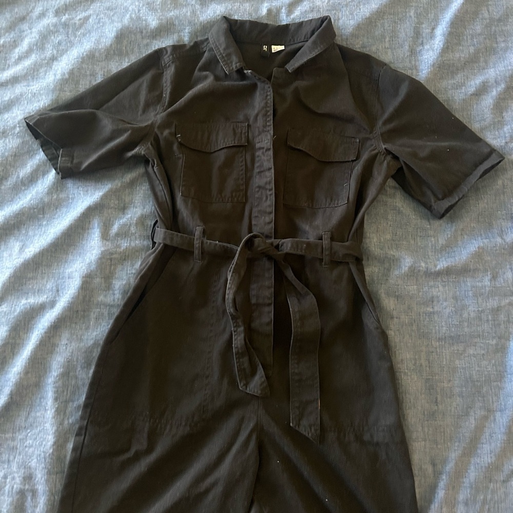 Cotton Twill Jumpsuit black - Picture 2 of 10